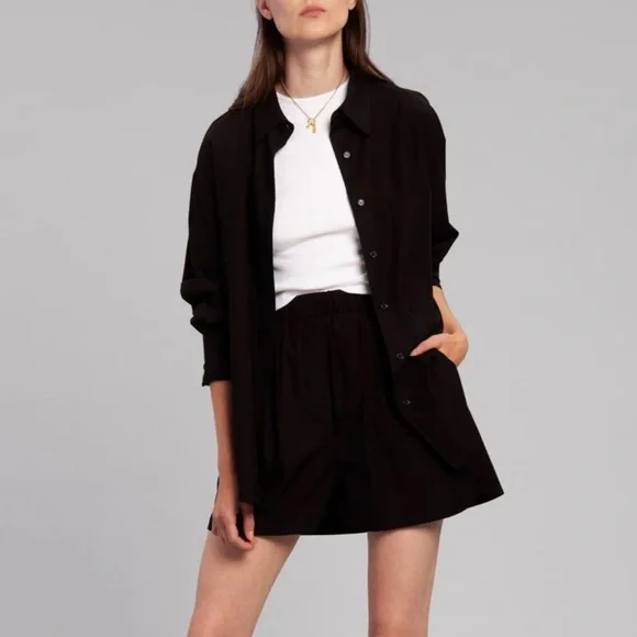 The Frankie Shop Black Lui Shirt and Shorts Set - Picture 7 of 7